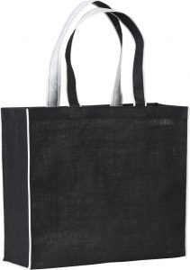 Davington Jute Promotional Tote Bag with Contrast Stripe, an alternative to Rainham Eco Friendly Promotional Tote Bags, from The Promobag Warehouse