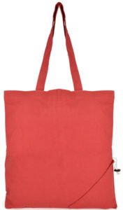 Image showing Red Coloured Foldable Branded Tote Bags from The Promobag Warehouse