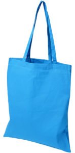 Image Showing Madras Company Branded Tote Bags in Process Blue from The Promobag Warehouse
