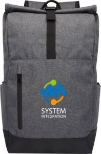 Hoss Rolltop Branded Backpack with transfer from The Promobag Warehouse